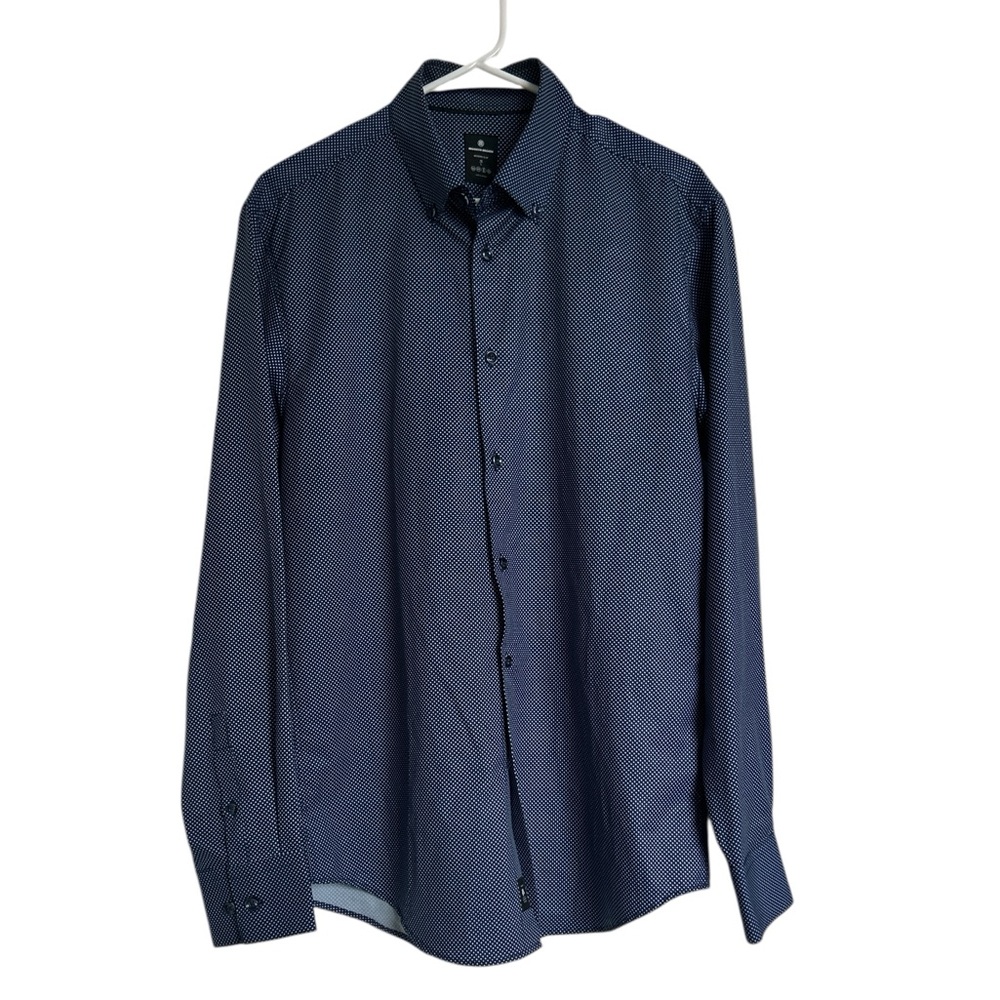 Brooklyn Brigade Modern Slim 16/L Button Down Long Sleeve Dress shirt Blue